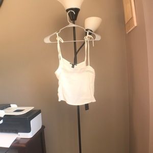 White crop top tank